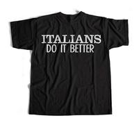 QIANHANTANG As Worn by Ma Italians Do It Better 80'S Pop Inspired Unisex 100% Cotton Short-Sleeve T-Shirts Black L