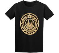 QIANHANTANG Battlestar Galactica Unisex 100% Cotton Short-Sleeve T-Shirts Black XXXL