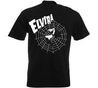 QIANHANTANG Elvira Mistress of The Dark Gothic Spider Web Unisex 100% Cotton Short-Sleeve T-Shirts Black L