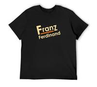 QIANHANTANG Franz Ferdinand Unisex 100% Cotton Short-Sleeve T-Shirts Black L