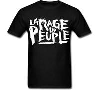 QIANHANTANG La Rage du Peuple Fist Government Anarchy Revolution Unisex 100% Cotton Short-Sleeve T-Shirts Black XXL