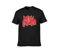 QIANHANTANG Metal Church Unisex 100% Cotton Short-Sleeve T-Shirts Black L