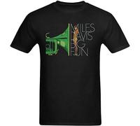 QIANHANTANG Miles Davis Big Fun Funny Unisex 100% Cotton Short-Sleeve T-Shirts Black XXL