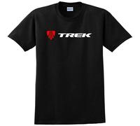 QIANHANTANG New Trek Bicycle Mountain Bike Logo Road Cycling Race MTB Unisex 100% Cotton Short-Sleeve T-Shirts Black L