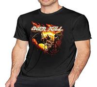 QIANHANTANG Over Kill Band Unisex 100% Cotton Short-Sleeve T-Shirts Black M
