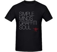 QIANHANTANG Simple Minds Graffiti Soul Unisex 100% Cotton Short-Sleeve T-Shirts Black XL