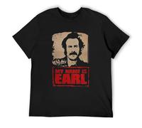 QIANHANTANG Street William Burke - My Name is Earl Unisex 100% Cotton Short-Sleeve T-Shirts Black L