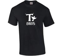 QIANHANTANG T Birds Rydell High School Danny Zuko Grease Unisex 100% Cotton Short-Sleeve T-Shirts Black S
