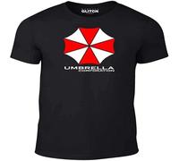 QIANHANTANG Umbrella Corporation Zombie Horror SC FI Movie Film Top Unisex 100% Cotton Short-Sleeve T-Shirts Black XL