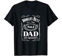 QIANHANTANG World織S Best No. 1 Dad Daddy Father Gift Huspresent Sayings Quote Letters Printed Graphic Unisex 100% Cotton Short-Sleeve T-Shirts Black S