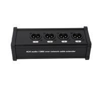 Qianjyvous Câble de dérivation XLR multi-réseau, 4 canaux, 3 broches ; émetteur de signal audio sans fil via extenseur Ethercon RJ45 ; adaptateur de scène passif pour microphones et