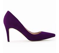 QIANKUN Chaussures à talons hauts sexy pour femmes à talons hauts tendance à bout pointu chaussures élégantes noires rouges travail mariage talons hauts grande taille - violet, 36