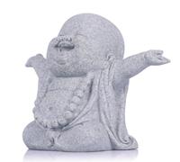 QIANLING Statue de Bouddha souriant de 7,4 cm, moine zen chinois, sculpture porte-bonheur ornement Feng Shui mythe Boudha idole pour la paix décoration maison bureau salle à manger voiture
