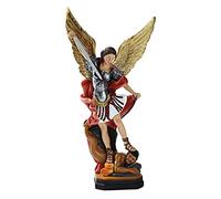 QIANLING Statue de l'archange Saint-Michel de 31 cm, statues de l'archange Michel, statue de San Miguel Arcangel, statues de Michael Archange vainquant Lucifer et foulant aux pieds le démon, sculpture
