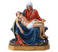 QIANLING Statue La Pieta 21.8 cm en Couleur, Collection Religieuse Pietà de Marie et Jésus, Cadeau Religieux, Sculpture en résine et Figurines La Pieta, pour déco Religieuse et Maison