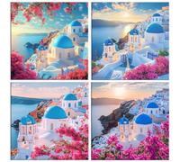 QIANLUOO 5D Kits de Peinture Diamant Villes de la côte 30x30cm k-236