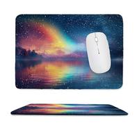 QIANLUOO Tapis de Souris de Jeu avec Arc en Ciel 30 x 25 cm, Rectangle Tapis de Clavier Antidérapant avec Bords Cousus pour la Maison et Le Bureau, Lavable en Machine, Déco Bureau, Gifts for Men n-62