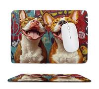 QIANLUOO Tapis de Souris de Jeu avec Bulldog 24 x 20 cm, Rectangle Tapis de Clavier Antidérapant avec Bords Cousus pour la Maison et Le Bureau, Lavable en Machine, Déco Bureau, Gifts for Men n-193