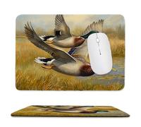 QIANLUOO Tapis de Souris de Jeu avec Canard à tête Verte Roseau 30 x 25 cm, Rectangle Tapis de Clavier Antidérapant avec Bords Cousus pour la Maison et Le Bureau, Déco Bureau, Gifts for Men n-534