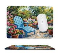QIANLUOO Tapis de Souris de Jeu avec Chaises Longues de Jardin 30 x 25 cm, Rectangle Tapis de Clavier Antidérapant avec Bords Cousus pour la Maison et Le Bureau, Déco Bureau, Gifts for Men n-398
