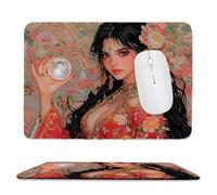 QIANLUOO Tapis de Souris de Jeu avec Femme 24 x 20 cm, Rectangle Tapis de Clavier Antidérapant avec Bords Cousus pour la Maison et Le Bureau, Lavable en Machine, Déco Bureau, Gifts for Men n-638