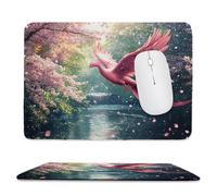 QIANLUOO Tapis de Souris de Jeu avec Fleurs de Cerisier Phoenix 30 x 25 cm, Rectangle Tapis de Clavier Antidérapant avec Bords Cousus pour la Maison et Le Bureau, Déco Bureau, Gifts for Men n-233
