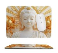 QIANLUOO Tapis de Souris de Jeu avec Fleurs Zen 24 x 20 cm, Rectangle Tapis de Clavier Antidérapant avec Bords Cousus pour la Maison et Le Bureau, Lavable en Machine, Déco Bureau, Gifts for Men n-95