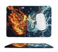 QIANLUOO Tapis de Souris de Jeu avec Guitare 24 x 20 cm, Rectangle Tapis de Clavier Antidérapant avec Bords Cousus pour la Maison et Le Bureau, Lavable en Machine, Déco Bureau, Gifts for Men n-415