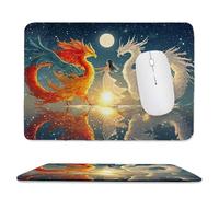QIANLUOO Tapis de Souris de Jeu avec La Jeune Fille Phoenix 30 x 25 cm, Rectangle Tapis de Clavier Antidérapant avec Bords Cousus pour la Maison et Le Bureau, Déco Bureau, Gifts for Men n-232