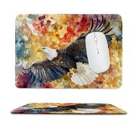 QIANLUOO Tapis de Souris de Jeu avec L'aigle 24 x 20 cm, Rectangle Tapis de Clavier Antidérapant avec Bords Cousus pour la Maison et Le Bureau, Lavable en Machine, Déco Bureau, Gifts for Men n-521