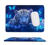 QIANLUOO Tapis de Souris de Jeu avec Le Papillon Tigre Blanc 40 x 30 cm, Rectangle Tapis de Clavier Antidérapant avec Bords Cousus pour la Maison et Le Bureau, Déco Bureau, Gifts for Men n-30