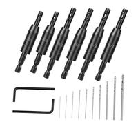 Qianly 18 Pièces Foret Charnière Auto-centreur Perceuse Menuiserie Outils Porte Armoire Métal Carbure Acier Adaptés Bricolage Bois Pose Porte Fenêtre