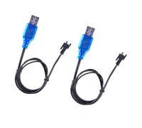Qianly 2 Pièces Câble de Chargement USB 3.7V Connecteur SM-2P Fil d'Alimentation Batterie Circuit de Sécurité Recharge pour Voitures RC Camions Bateaux