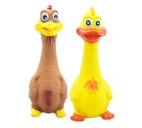 Qianly 2 Pièces de Poulet en Caoutchouc Qui Crie, Chiot Qui Crie et Mâche, Jaune