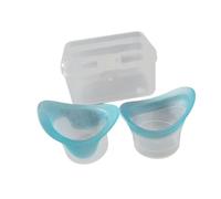 Qianly 2 Pièces Gobelets de Lavage Oculaire Ergonomiques En Silicone Coupes de Rinçage Réutilisables Bord Souple avec Rangement Convient Nettoyage Yeux Perso, Bleu