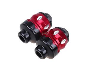 Qianly 2 Pièces Protection Cadre Bouclier Fourche Avant Capuchon Résistant Dispositif Aluminium Longue Durée Adapté Scooter Moped, Rouge, comme décrit