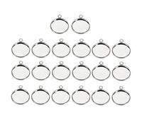 Qianly 20 Pcs 14mm Rond Cabochon Base Pendentif Plateau de Réglage Lunettes