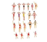 Qianly 20x Trains Personnes Figures Échelle Peint Plage Foule Miniatures 1:50