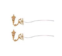 Qianly 2x Lampadaires Vintage, Appliques Murales, Modèles de Meubles pour Maison de Poupée, Accessoires de Jeu pour Micro-, Table de Sable de Construc, Style un