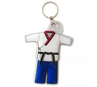 Qianly 2X PVC Porte-clés Pendentif Créatif Porte-clés Porte-clés Karaté Uniforme Porte-clés pour Sac à à Main Décor ccessoires Enfants Adultes