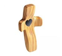 Qianly 2x Sculpture En Bois Croix de Prière, Collection de Statues, Décoration de Table, pour Armoire, Pendaison de Crémaillère, Bibliothèque, Couloir,