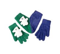 Qianly 3 Pièces Gants Hiver Mitaines Mitaines pour Amoureux Chaudes En Nylon Confortable Convient pour Moments Familiaux Cadeau Partenaire, Vert Bleu