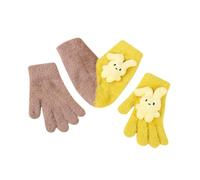 Qianly 3 Pièces Gants Hiver Mitaines Mitaines pour Amoureux Chaudes En Nylon Confortable Convient pour Moments Familiaux Cadeau Partenaire, Jaune Kaki