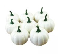 Qianly 3x 8x Citrouilles Artificielles Blanches Automne Automne Citrouilles En Mousse pour Décor D'Halloween