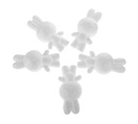 Qianly 5 Pièces Figurine Lapin Sculpture Artisanat Mousse Polystyrène Surface Lisse Adaptée pour Activités Manuelles Enfants Décoration Fête