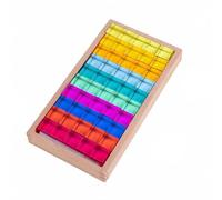 Qianly 50 Pièces Blocs en Bois avec Pierres, Style to 2