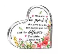 Qianly 5x Cadeau de Remerciement pour Femme, Cœur En Acrylique Transparent, pour Collègue, Enseignant, Collègue