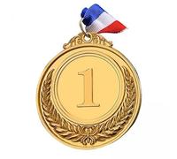 Qianly 5x Médaille de Récompense avec Ruban 1er 2ème 3ème Prix Médaille Du Gagnant Médaille Du Trophée pour Les Jeux, Compétitions, Fêtes de Softball,