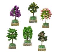 Qianly 6 Arbres Verts Décoratifs pour Jardin Féerique sur Le Thème Du Chemin de Fer Ou Table à Sable