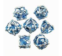 Qianly 7 Piè Dés Fantasy | Ajré, Lecture Facile, S Dés Boîte Caau, pr Soirées Jeux, Bleu